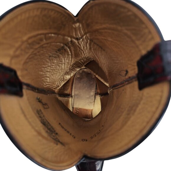 Lucchese Classics Black Cherry Goat Leather Cowboy Boots Mens 10D French Toe - Picture 12 of 14